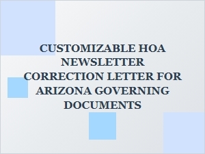 Customizable Hoa Newsletter Correction Letter for Arizona Docs