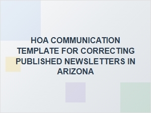 Arizona Hoa Newsletter Correction Template for Boards