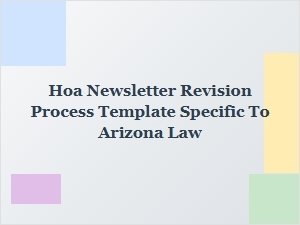Arizona Hoa Newsletter Revision Process Template Guide